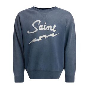 SAINT MXXXXXX Logo Graphic Sweatshirt Men BLUE Sweaters & Cardigans
